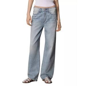 Rag & Bone Women Light Blue Misty With Jewel Logan Casual Wide Leg Jeans Size 31